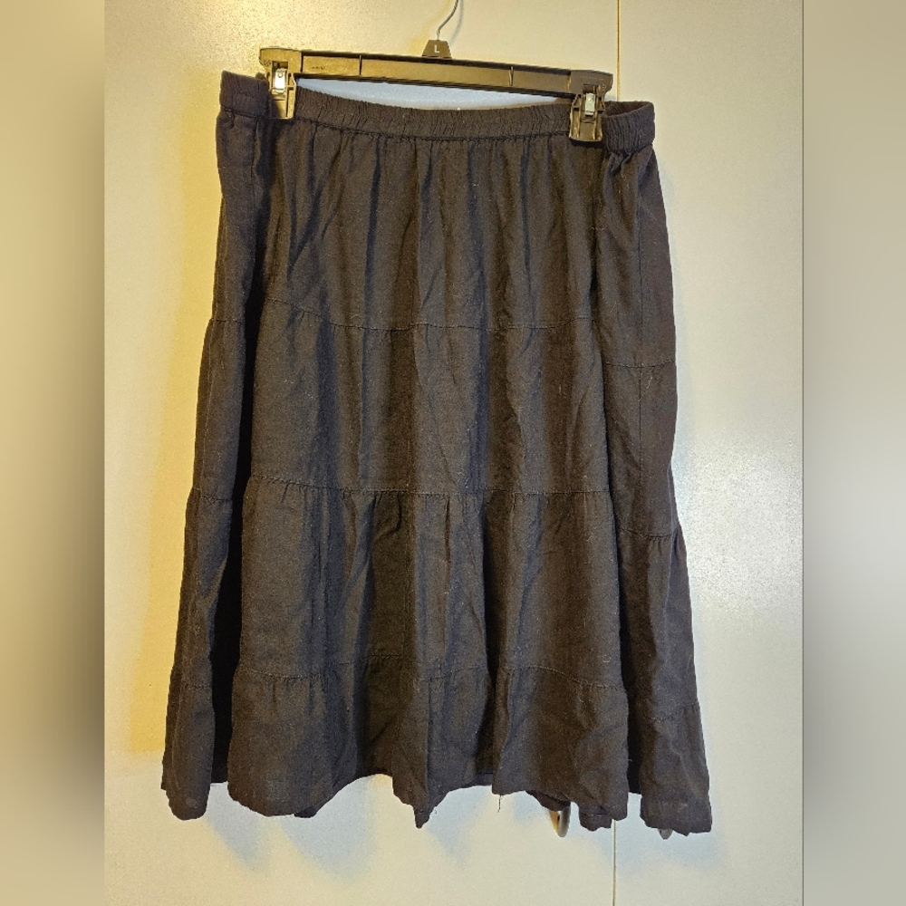 Women's Black Tiered A-Line Skirt